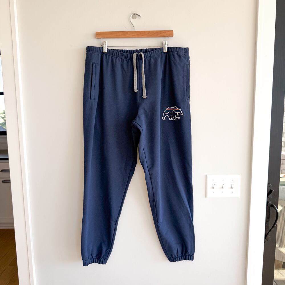 Patagonia Classic Embroidered Logo Drawcord Waist Jogger Pants Navy Blue XXL